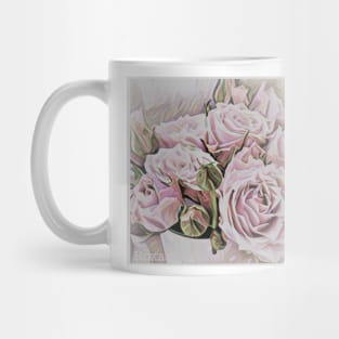 Blush Roses, Pale Roses Decor, tote bag, Pretty Roses Pillows, Pale Roses Pillow, Blush Roses Tote,  Pale Pink roses pillow, Floor pillow, roses clock, cottage style, cottage chic Mug